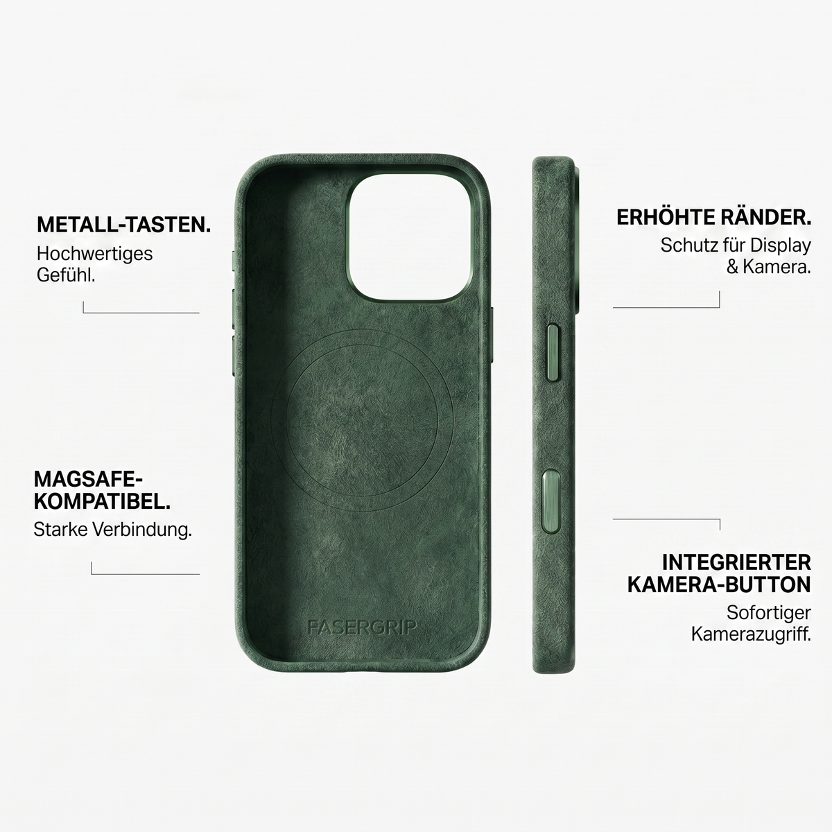 Alcantara Handyhülle iPhone 16 Pro - Grün