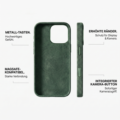 Alcantara Handyhülle iPhone 16 Pro Max - Grün