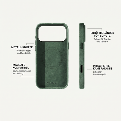 Alcantara Hülle - iPhone 17 Pro Max - Grün